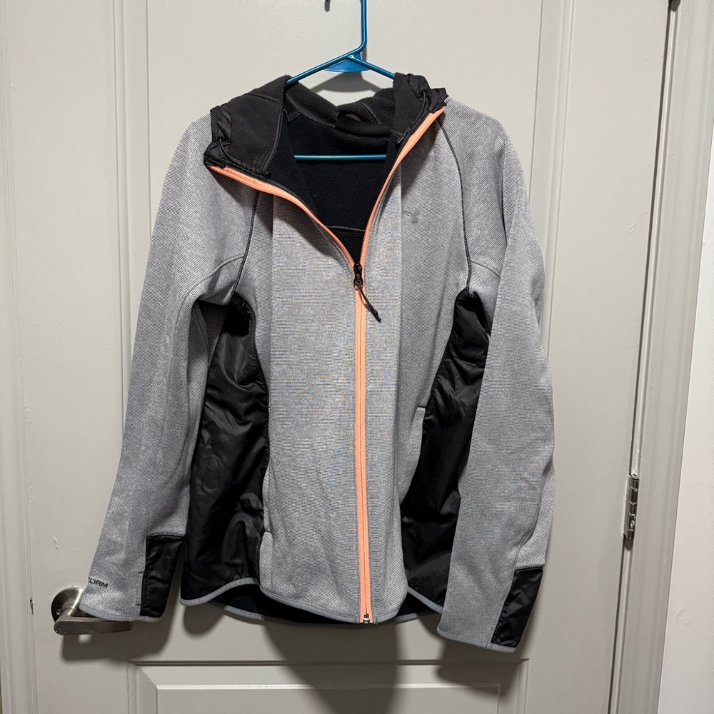 Under armor grey sweatshirt zip up